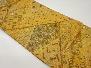 本場筑前博多切り嵌め亀甲に菱模様織出し名古屋帯